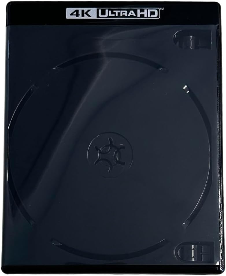 MediaPack4All Preminum (W/4K UHD) Black 12.5mm Double Blu-Ray Case for CD/DVD Storage, Double Capacity (1) - Image 1